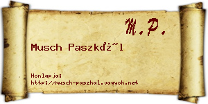 Musch Paszkál névjegykártya